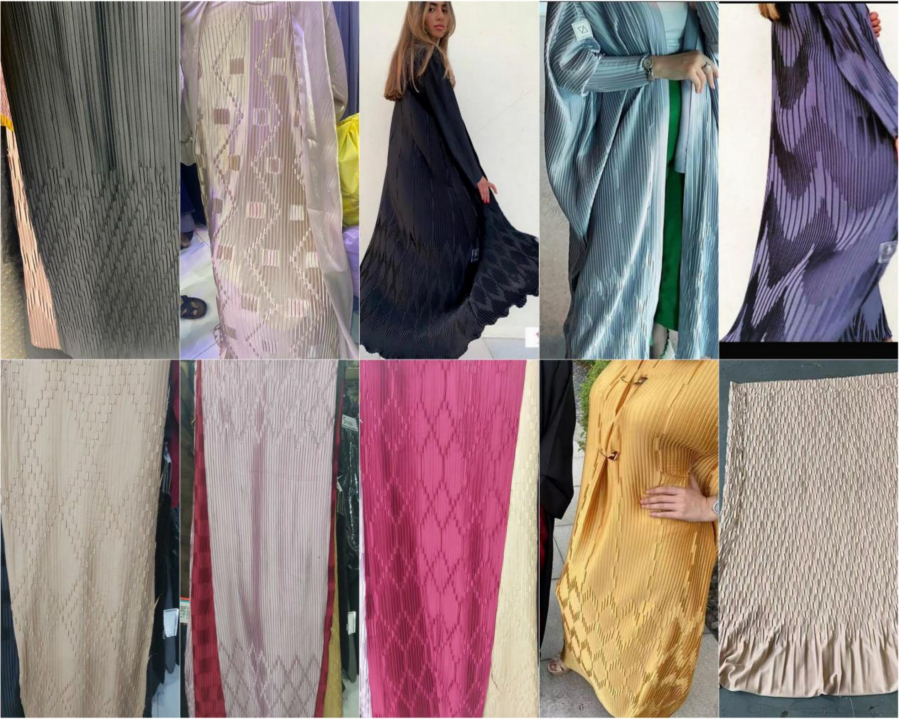 Jacquard plisse fashion on dress