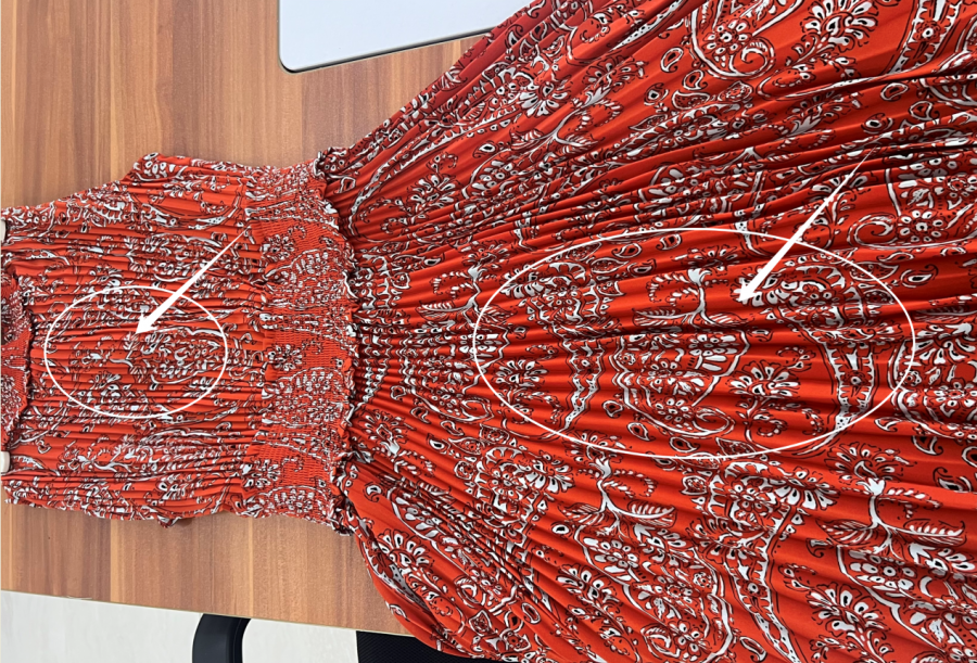 Flat Pleats and Vertical Pleats on Dress